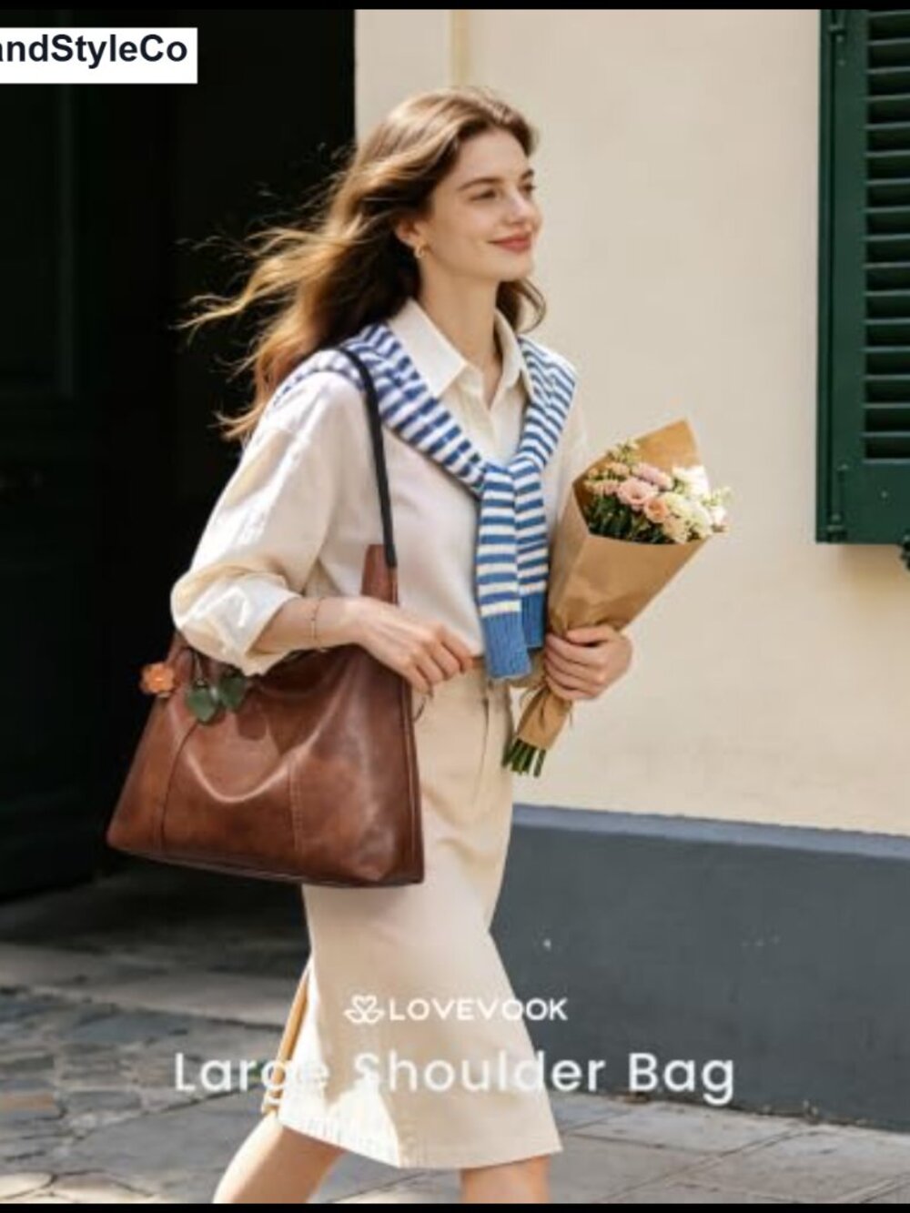 Vegan Leather Hobo Shoulder Bag Tote Purse for Women Fits 14" Laptop - Picture 2 of 5
